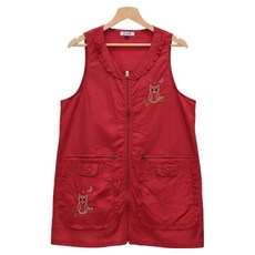 위키란쥬 부엉이 일반 지퍼 앞치마, 빨강