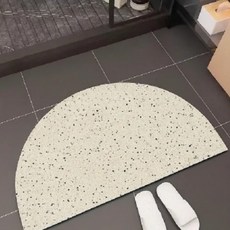 바이디스 2세트 반원형 빨아쓰는 규조토 발매트 욕실용 주방용, 밀크아이보리 2P