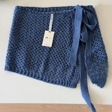 Seofst 여성 겨울 레이어드 니트 끈 디테일 펀칭 스커트 커버 힙가리개