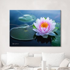 더 아트 컴퍼니 부모님 사업 수험생 시험 성적 합격 풍수 연꽃그림 재물운 금전운 올려주는 꽃 액자 거실 침실 수능방 캔버스 가족 선물 21종, 14. 연못 연꽃