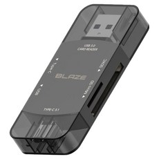 블레이즈 6in1 C타입 허브 멀티 카드리더기 SD CF 카드 마이크로 SD, 1개