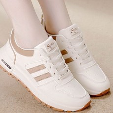 운동화 여성 가죽 봄가을 신상품 두꺼운 바닥 미끄럼 방지 신발