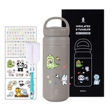 마마픽스 심플 스텐 텀블러 보온 보냉병, D텀블러-카키, 350ml, 1개