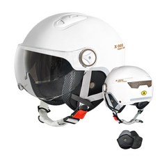 JODDA 오토바이 헬멧 3C 헬멧 안전모 자외선 차단 아동, 이중/짧다/흰색