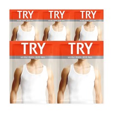 트라이 남성용 민소매런닝 5매 순면 100%