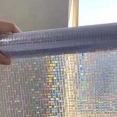 무점착 유리 시트지 사생활보호 불투명 셀프시공, 3D모자이크(정사각)