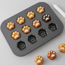 고급실리콘 코팅 발바닥모양 마들렌 틀 12구 MP185, 1개