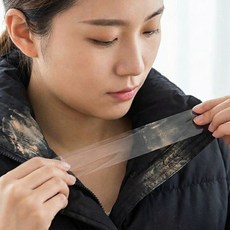 디심플 옷깃 셔츠 패딩 오염 방지 테이프 스티커, 1개, 투명