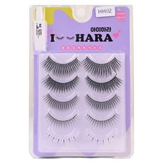 IHara 假睫毛 10入 + 膠水組 HH02, 黑色, 2套