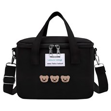 키라엘 유모차 걸이용 이유식 보냉백 다용도 가방, 쓰리베어블랙