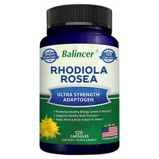 Rhodiola Rosea 보충제 1000 mg - 채식 캡슐 - 최대 강도 Rhodiola rosea 뿌리 추출물은 원시 에너지 뇌 기능 및 스트레스 완화를 향상시킵니다., 120캡슐, 1박스, 120정