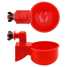 닭물통 병아리 자동 닭물주기 급수기 닭모이통 사료통, 1개, 기본 레드