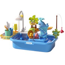 키즈브릭스 자동 급수 물 나오는 싱크대 워터 테이블, 블루, 1개