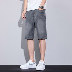 wassup 남자 텐셀 청반바지 버뮤다팬츠 와이드핏 데님 반바지 여름 통기성 좋은 5부 팬츠