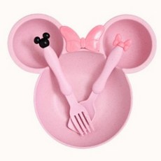 홍데이 어린이 식판 세트, 1개, 식기세트, 핑크