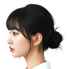 솔레비타 똥머리 가발 밴드, 1개, 블랙