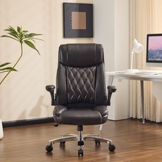 [판매자특가] 네오클래식 퀼트 홈오피스 체어 사무용 중역 의자, 오크 블랙