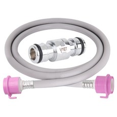 국산 원터치 연장용 PVC 세탁기호스 2M, 1개, 핑크