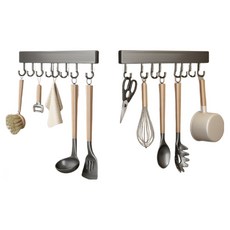 이감동 이동식 주방 후크 행거 랙 부착형, 1개, 쿨그레이