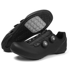 스토리원 더블 락킹 플랫 평페달 로드 MTB 사이클 클릿 슈즈 U-SSSN08, 270, 평페달 블랙