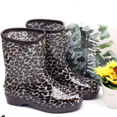[SJshoes] 국산 논슬립 쿠션 레인부츠 금해 울트라 호피 여자 반장화