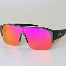 라코 오블리 안경위에 쓰는 고글 자전거 러닝 선글라스 편광 미러, 4.매트블랙/미러퍼플, 1개