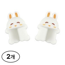 희비키 귀여운 동물 모서리 충돌방지 보호대 스티커, 토끼모양, 2개