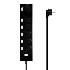 파워존 웨이브 멀티탭 개별 절전 스위치 과부하차단 6구 멀티콘센트 전기코드 50cm 1.5m 3m 5m 7m, 5m, 개별 6구 블랙, 1개