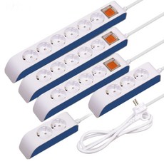 현대 하이탭 6구 2800W 과부하차단 통합스위치 접지 국내생산 안전멀티탭, 1개, 5m, 화이트