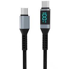 로랜텍 빌리프 LCD 디스플레이 100W 5A C to C PD 초고속충전 케이블, 1개, 2.4m
