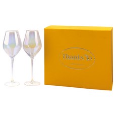 땡스투 리드프리 크리스탈 오로라 와인잔 2P 선물세트 샤인 오로라, 2개, 475ml