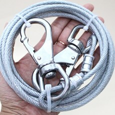 강아지 와이어 리드줄, 10M, 1.투명 코팅 와이어, 5mm(대형), 1개