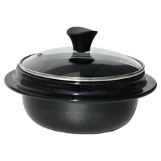 김수미 IH 포세린 가마솥 인덕션 뚝배기 냄비, 1개, 블랙, 19cm