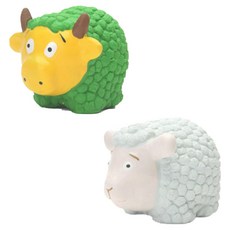 DING DONG PET 寵物乳膠玩具 軟Q羊 2件組, 混合色, 1套