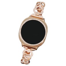 오르몽트 갤럭시워치8 클래식 하트 큐빅 브레이슬릿 스트랩 메탈 줄질, 로즈골드