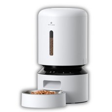 PETLIBRO WiFi 連線版 寵物自動餵食器 遠端操控 不鏽鋼, WIFI款 白色單碗, 1個, 5L