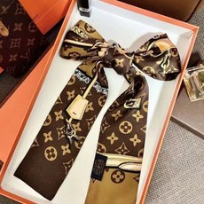 해피유통 여성 롱 스카프 실크 프린트 패션 멀티 스타일 매듭 고급스러운 봄 가을 겨울 BJJ001