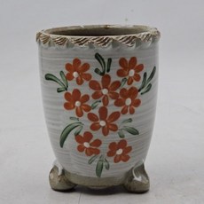 우암 국산 수제화분 핸드프린팅 꽃컵그림 다육 도자기화분, 1개