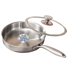 ZOZOFO 316스텐 후라이팬 연마제 무첨가 스테인레스 프라이팬+유리뚜껑 세트 인덕션겸용, 1개, 22cm