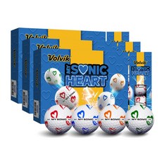 볼빅 골프공 마이 소닉 하트 아트볼 3피스, 3개, 12개입, 멀티