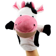 [5시 당일출고] FOOI 구연동화 말하는 동물 손인형 20종 동물장갑 연극, 13.젖소, 1개, 24cm