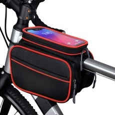 휴대폰 거치대 자전거 프레임 가방 자전거용품 방수 스마트폰 거치백, 붉은색