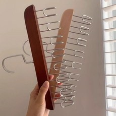 프리미엄 원목 속옷 행거 고급 북유럽풍 옷걸이 360도 회전 후크 8단 멀티 행거, 5개, 원목색