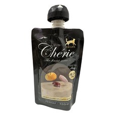 Cherie 貓咪雞肉南瓜慕斯 法麗 雞肉風味擠壓式食物包, 90g, 6個, 雞肉南瓜