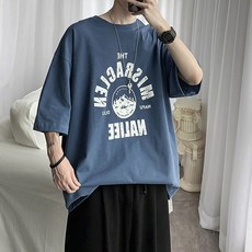韓版男款潮牌風時尚短袖T恤 寬鬆透氣舒適 短袖上衣 男生衣著