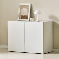 보루네오 키첸 800 2단 낮은 주방 수납장 깊은, 화이트화이트 KC22