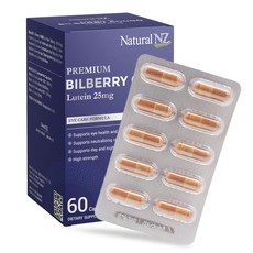 내추럴엔젯 뉴질랜드 빌베리 60 000 루테인 25mg [온더고 뉴질랜드 마누카허니 앤 프로폴리스 캔디 62g (15개입) 증정], 6개, 60정