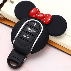 미니쿠퍼 3세대 미키 미니 마우스 키케이스 키홀더, 04.블랙 리본
