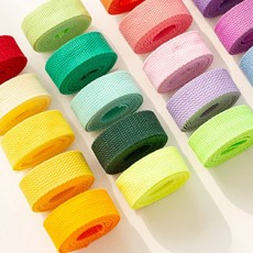 웨이빙끈 컬러 웨빙끈 에코백 바이어스 가방부자재 25mm 27종, 14) 진초록, 1개