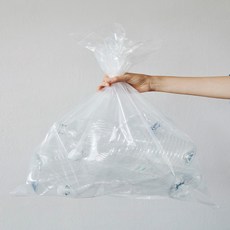 튼튼한 재활용 비닐봉투 쓰레기봉투 반투명, 50개, 50L